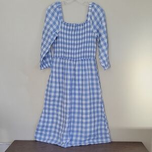 Beach Lunch‎ Lounge Dress Blue/ White Gingham Woman's Small